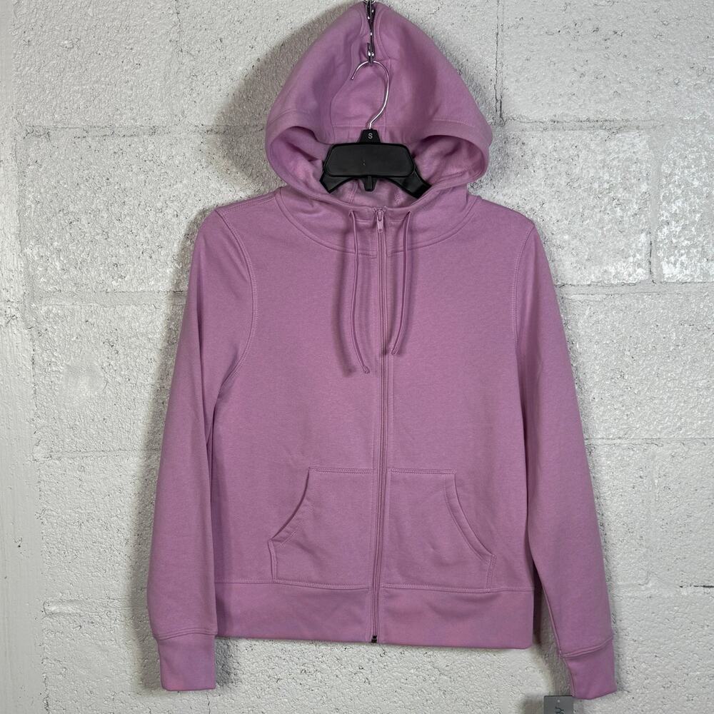 ID Ideology Women's Zip Front Fleece Hoodie, Phalaenopsis  X-Small